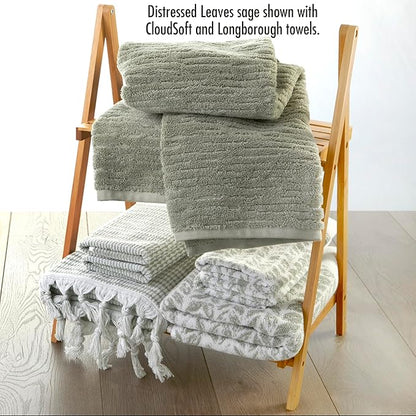 SKL Home Distressed Leaves 100% Turkish Cotton Premium Bath Towel, 600 GSM