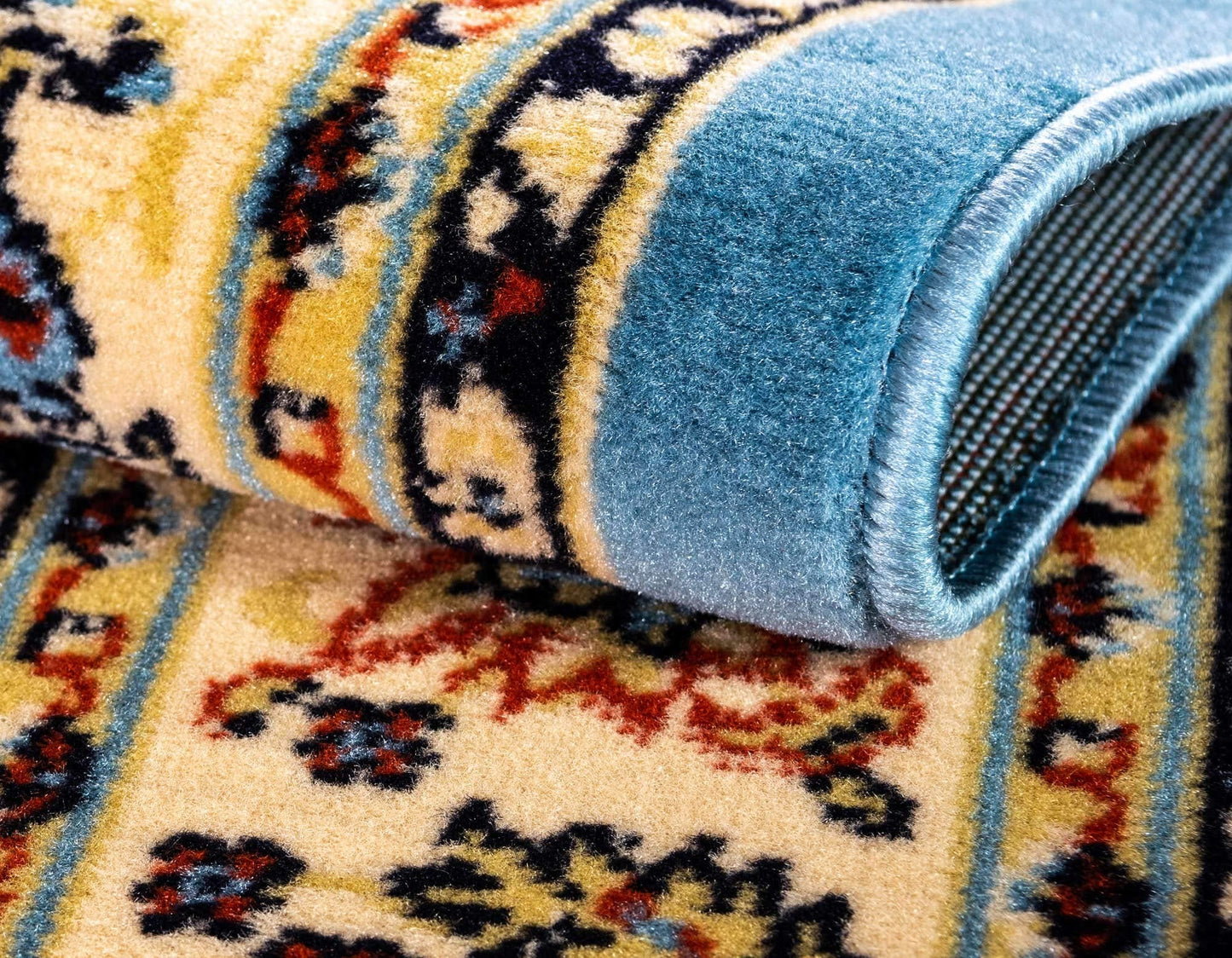 Unique Loom Sialk Hill Collection Area Rug - Washington (4' 1" x 6' 1" Rectangle, Light Blue/ Navy Blue)