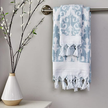SKL Home Mirage Fringe 100% Turkish Cotton Hand Towel Set