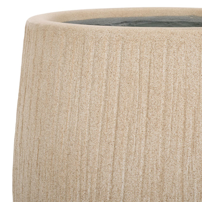 SAFAVIEH Outdoor - Francia Beige Concrete Ficonstone Planter Pot with Drainage Hole, Frost Resistant Garden Planter for Patio, Deck, Indoor Outdoor Use, 15.7" W x 15.7" D x 14" H (PAT1523B)