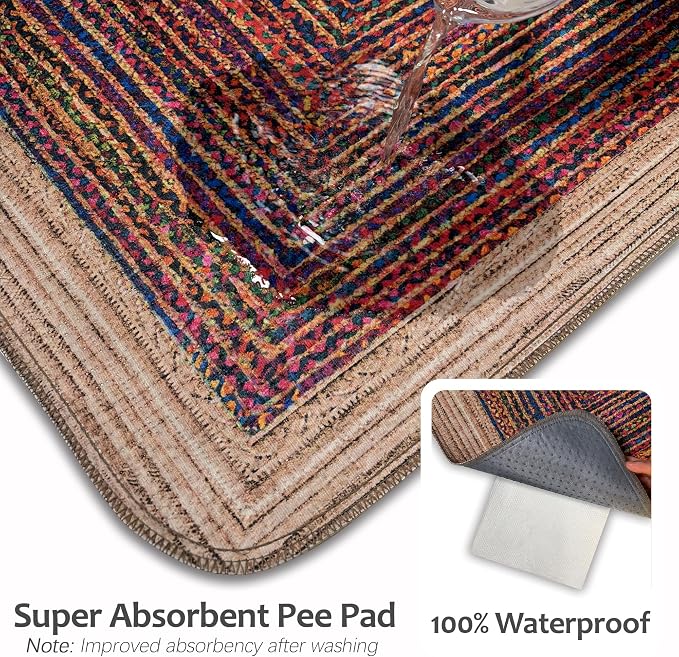 Washable Pee Pads for Dogs, Reusable Puppy Potty Training Pads, Ultra-Absorbent Thick Waterproof Leak-Proof Non-Slip Pads & Mat for Crate, Playpen, Floor, Whelping & Housebreaking , 2 Pack 48"x48"