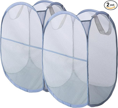 Foldable Mesh Popup Laundry Hamper, Laundry Basket Easy to Open and Fold