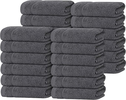 Tens Towels Pack of 24 Washcloths, 12 x 12 Inches, Lighter Weight, Quick to Dry