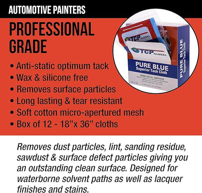 TCP Global Pure Blue Superior Tack Cloth, Automotive & Woodworking,