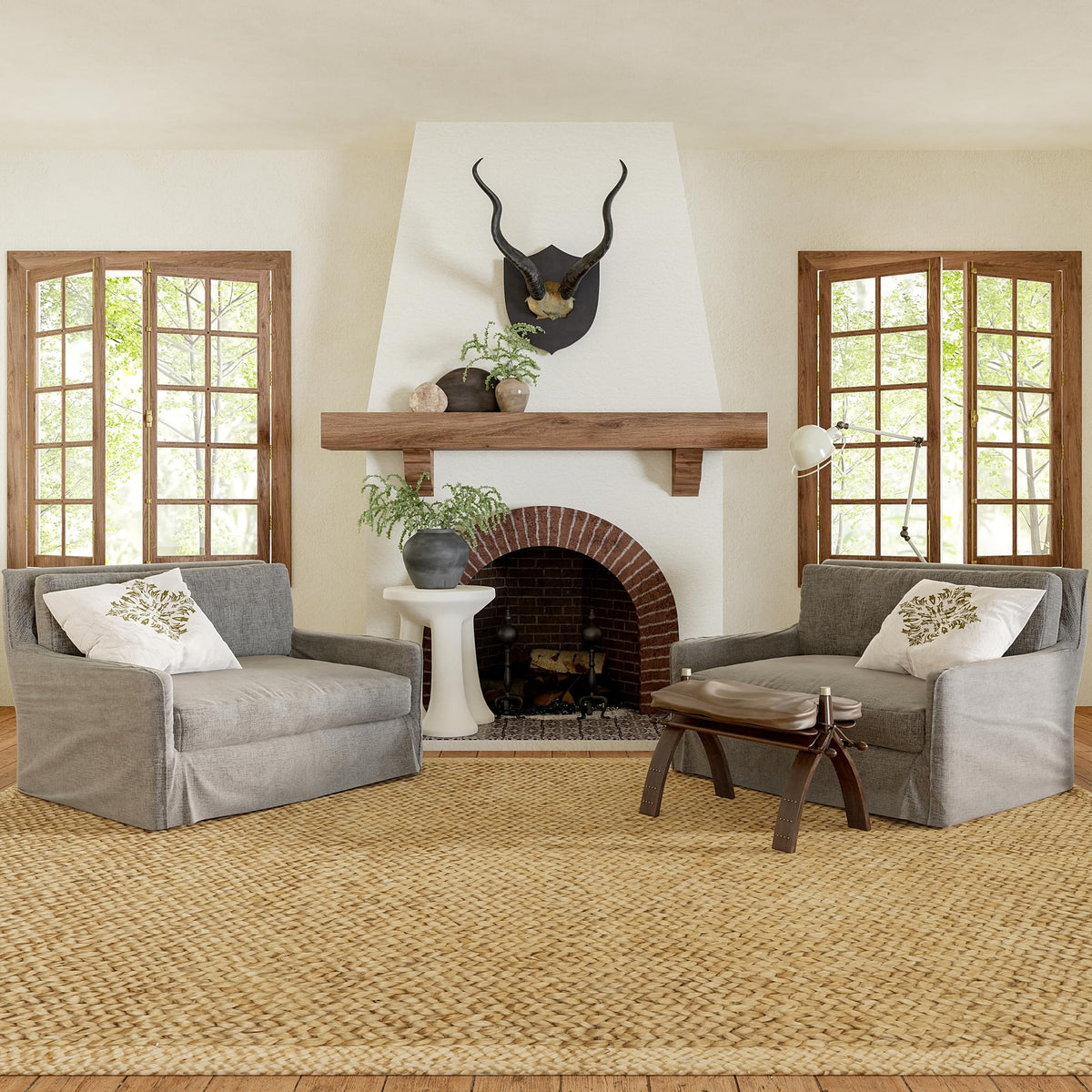 Rugs USA Willow Bordered Jute Area Rug, 8'6" x 11'6", Natural