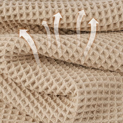 Microfiber Waffle Face Towels, 2 Pieces, Fast Drying, Lint Free 430 GSM