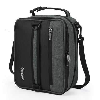 Tirrinia Expandable Insulated Lunch Bag for Men Women – Leakproof Reusable Cooler LunchBox for Kids & Adults with Shoulder Strap, Perfect for Work, School, Office, Travel,Charcoal