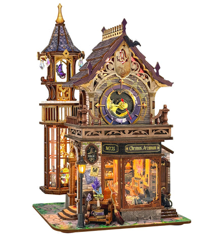 DIY Miniature House Kit, Book Nook Mini House Bookshelf Decor 3D Wooden Puzzle for Adults, Birthday Gift for Family, Friends - Time Magic Club