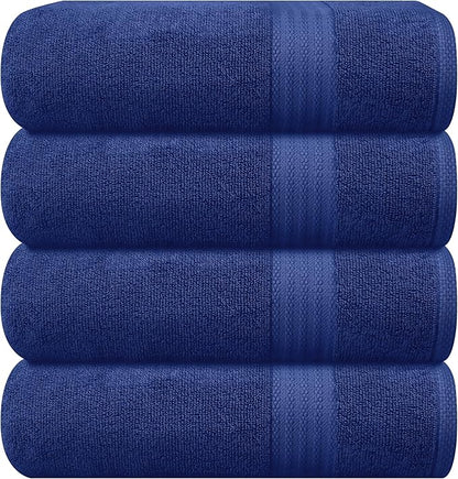 GLAMBURG Premium Cotton 4 Pack Bath Towel Set