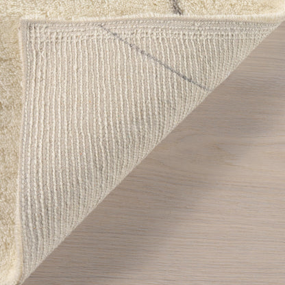 Rugs USA Beachwood Ivory/Grey, 6' x 9', Handmade, Trellis, Wool, Soft and Cozy, High Traffic, Stain Resistant, Easy Clean, Durable Area Rug for Bedroom, Living Room, Dining, Den, Foyer, Entryway