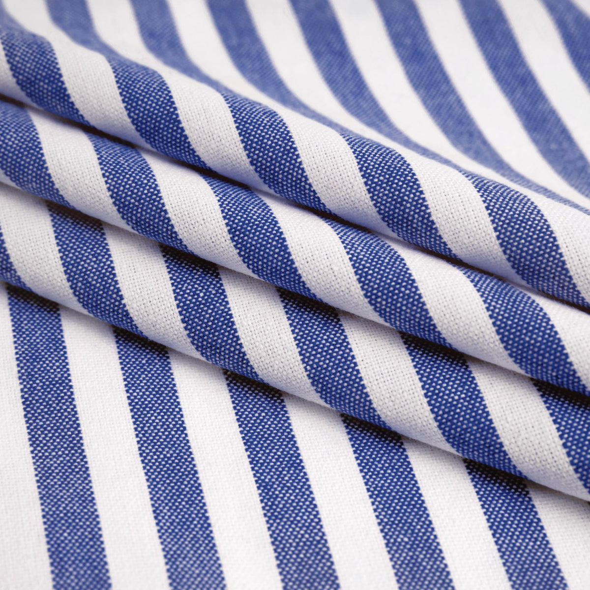 Blue Needles Set of 12 Striped Cloth Napkins 100% Cotton Dinner Table Napkins 18x18 inches, Soft, Reusable, Absorbent & Washable, Ideal for Spring Summer Easter Events & Everyday Use - Blue and White