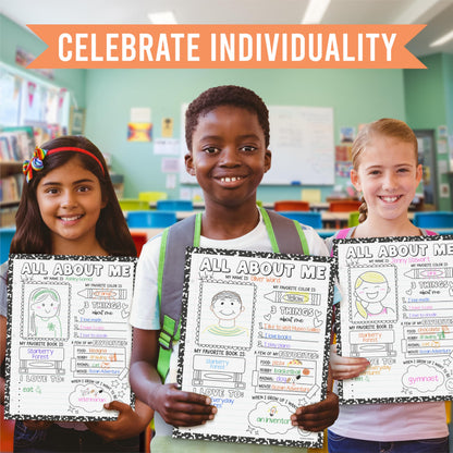 All About Me Posters for Classroom Must Haves - 20 Star Student Poster, 100 Days of School Items, Star of The Week Poster Elementary Classroom Decor, End of School Year Teacher Supplies
