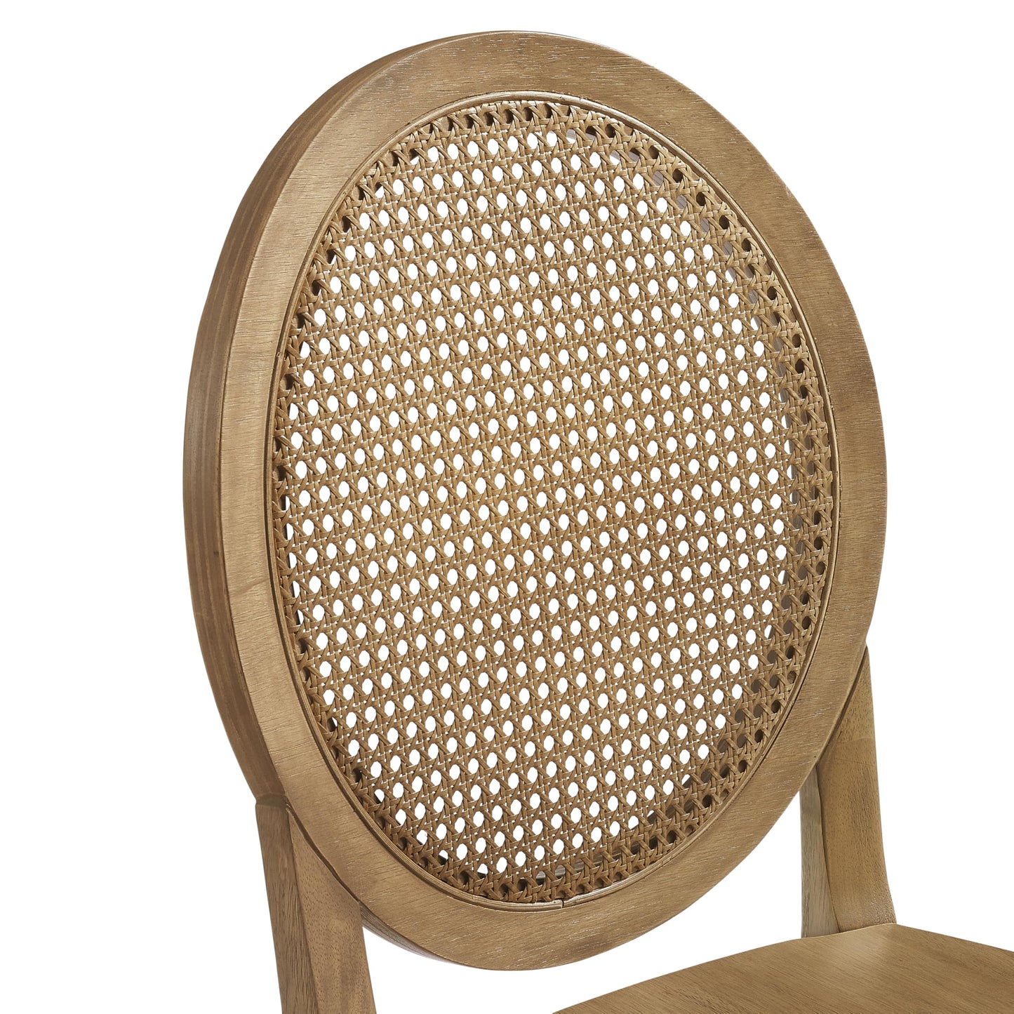 Crosley Furniture Katia Traditional Rattan Style Oval Cane-Back Dining Room Chairs Set of 2, Kitchen Chair, Driftwood