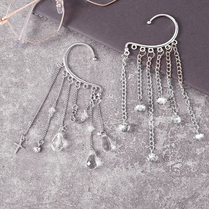 OIIKI 30PCS DIY Ear Cuffs, Non Piercing Wraps, Clip on Cuff, 7 Holes for Jewelry Making Decorative Accessories for Women - Silver
