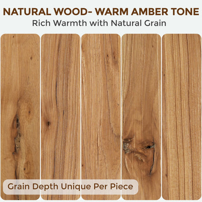 Dreamland Rustic Elm Woood Floating Shelves for Wall Decor, 32" W x 8" D x 1.5" H Floating Shelves Set of 2, Wall Mounted Deep Wooden Shelf for Living Room, Bedroom, Kitchen, Bathroom, Natural