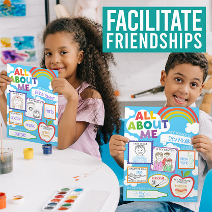 Hadley Designs All About Me Posters for Classroom Must Haves - 20 Star Student Poster, 100 Days of School Items, Star of The Week Poster Elementary Classroom Decor, End of School Year Teacher Supplies
