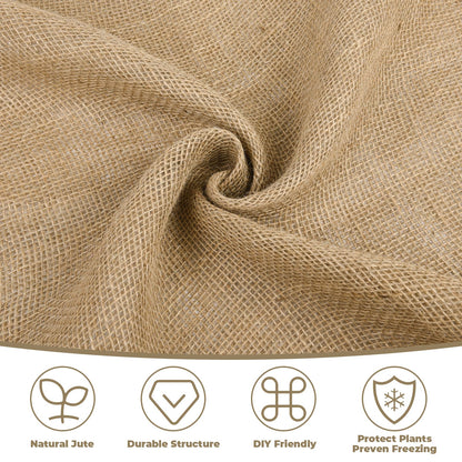 Whmayai 40" x 100 Ft Natural Burlap Fabric Roll with 4 Free Jute Twines - Garden Burlap Wrap for Trees, Winter Plant Protection, Weed Barrier, Raised Bed Liners, Craft & Aisle Runner