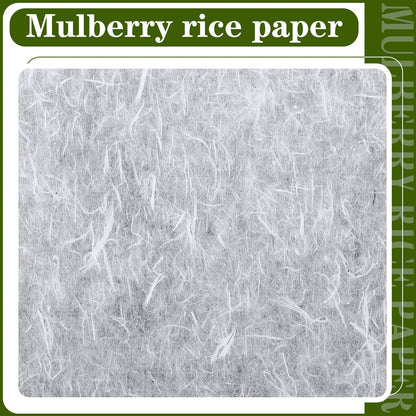 Geyee 2 Rolls 10.43 x 287.4 Inch of Mulberry Paper Traditional Handmade Rice Paper Decoupage Papers Roll Natural Decoupage Tissue Origami Roll for Crafts Gifts Windows