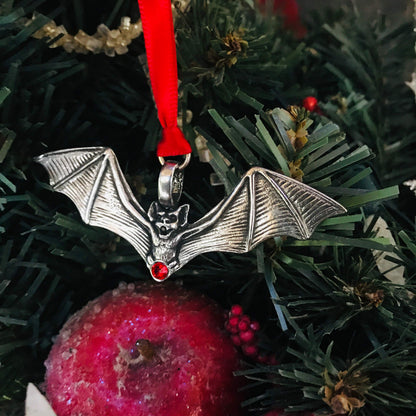Trilogy Jewelry Gothic Bat Vampire Red Crystal Christmas Ornament