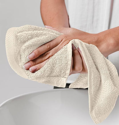 White Classic Luxury Cotton Washcloths 13x13 Inch