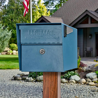 Mail Boss 7584 Mail Manager Curbside Locking Security Mailbox, Century Blue