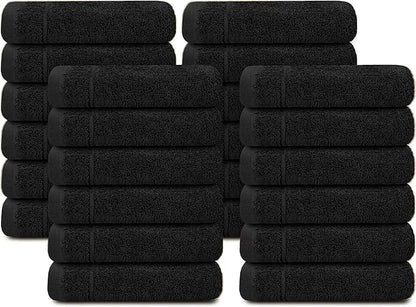 Tens Towels Pack of 24 Washcloths, 12 x 12 Inches, Lighter Weight, Quick to Dry