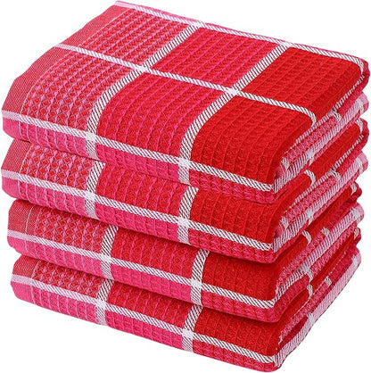 Bright Large Kitchen Towels, 16 Inch x 26 Inch Buffalo Check Dish Towels