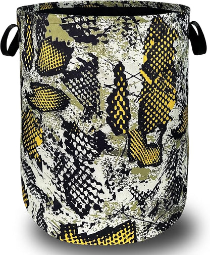 Retro Snake Texture Laundry Hamper Animal Snake Colorful Laundry Basket