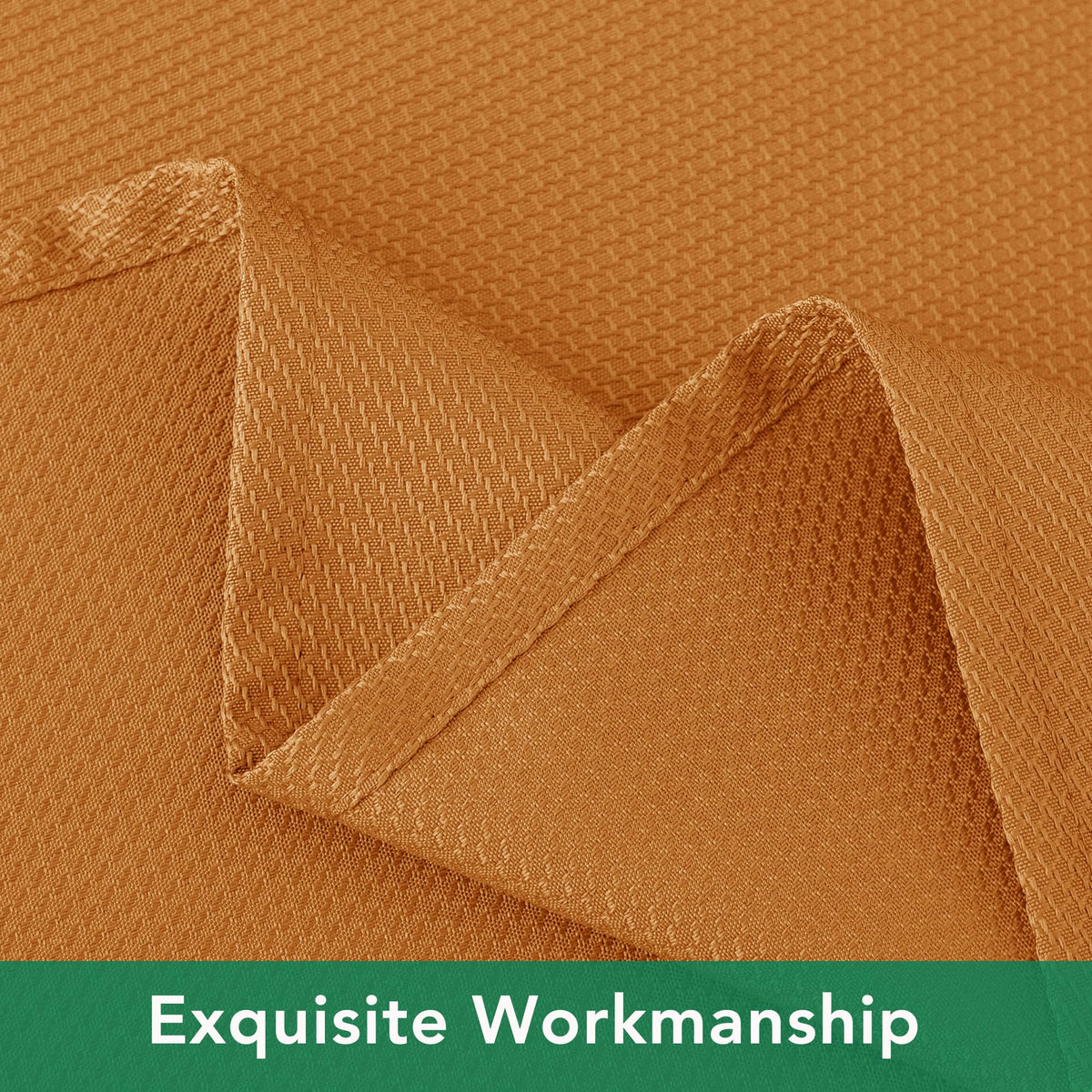 Biscaynebay Fall Tablecloth Textured Fabric Round Table Cloth 60" for Tables diameters from 28" to 48", Bronze Thanksgiving Autumn Harvest Water Resistant Fabric Table Cover for Kitchen, Dining, Party