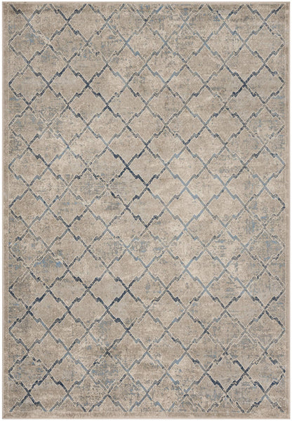 SAFAVIEH Brentwood Collection Accent Rug - 4' x 6', Light Grey & Blue, Trellis Distressed Design, Non-Shedding & Easy Care, Ideal for High Traffic Areas in Entryway, Living Room, Bedroom (BNT809G)