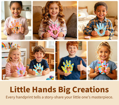 Clay Hand Casting Kit for Family Crafts – Oven Bake Polymer Clay Arts & Crafts, DIY Handprint Keepsake Frame for Kids Teens & Adults, Creative Projects for Everyone Gifts from Children, Ages 5-14