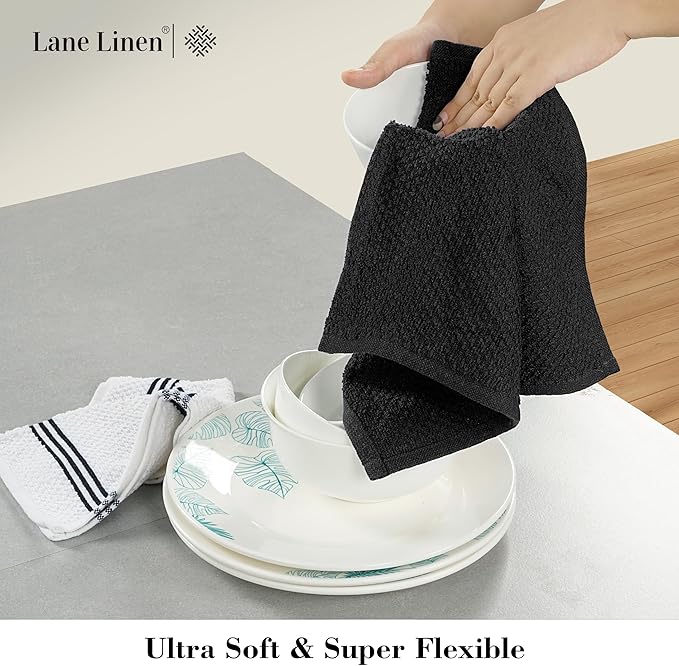 LANE LINEN 16-Piece Kitchen Towels & Dishcloths Set – Heat Resistant Silicone