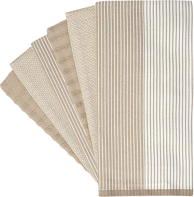 Premium Kitchen Towels | Large Cotton Dish Towels | Flat & Terry Highly