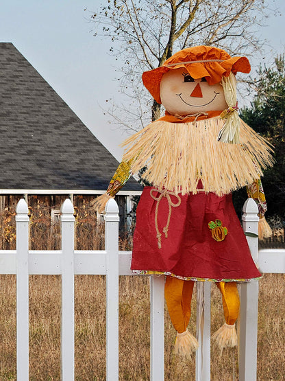 Jetec 7 Pieces Scarecrow Straw Kit 5 Raffia Material Scarecrow Costume Accessories Decoration Raffia Neck Arm and Ankle Ties and 2 Cotton Cord Ties for Party Accessory Halloween Decoration