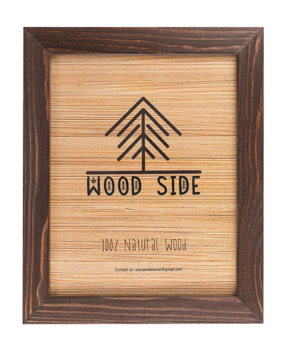 Rustic Wooden Poster Picture Frame 12x18 - Natural Solid Eco Distressed Wood for Wall Mounting Photo Frame - Brown Wenge