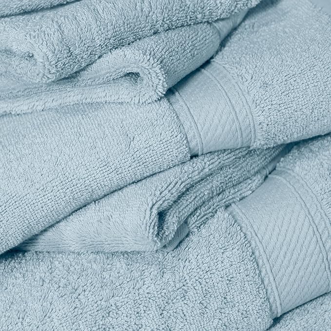 SUPERIOR Egyptian Cotton Pile 6 Piece Towel Set, Includes 2 Bath, 2 Hand