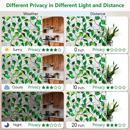 Kromapolis Window Privacy Film, Decorative Rainbow Stained Glass Window Clings, Static Cling Sun Blocking Colorful Decals Sticker, Removable Renter-Friendly Vinyl Covering, 23.6'' x 78.7''