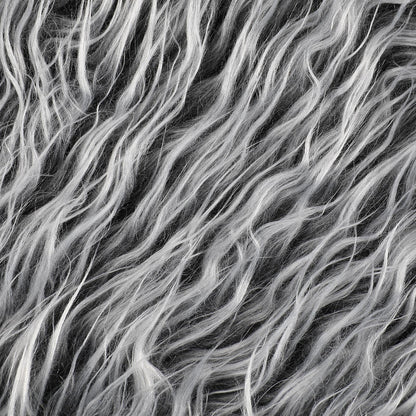 Tatuo 60 x 18 Inch White Gray Faux Fur Fabric Christmas Fluffy Fuzzy Craft Fake Fur Cuts Shaggy Synthetic Plush Patch Sewing DIY Winter Halloween Costume Gnome Beard Miniature Dolls Rugs Mats Gift