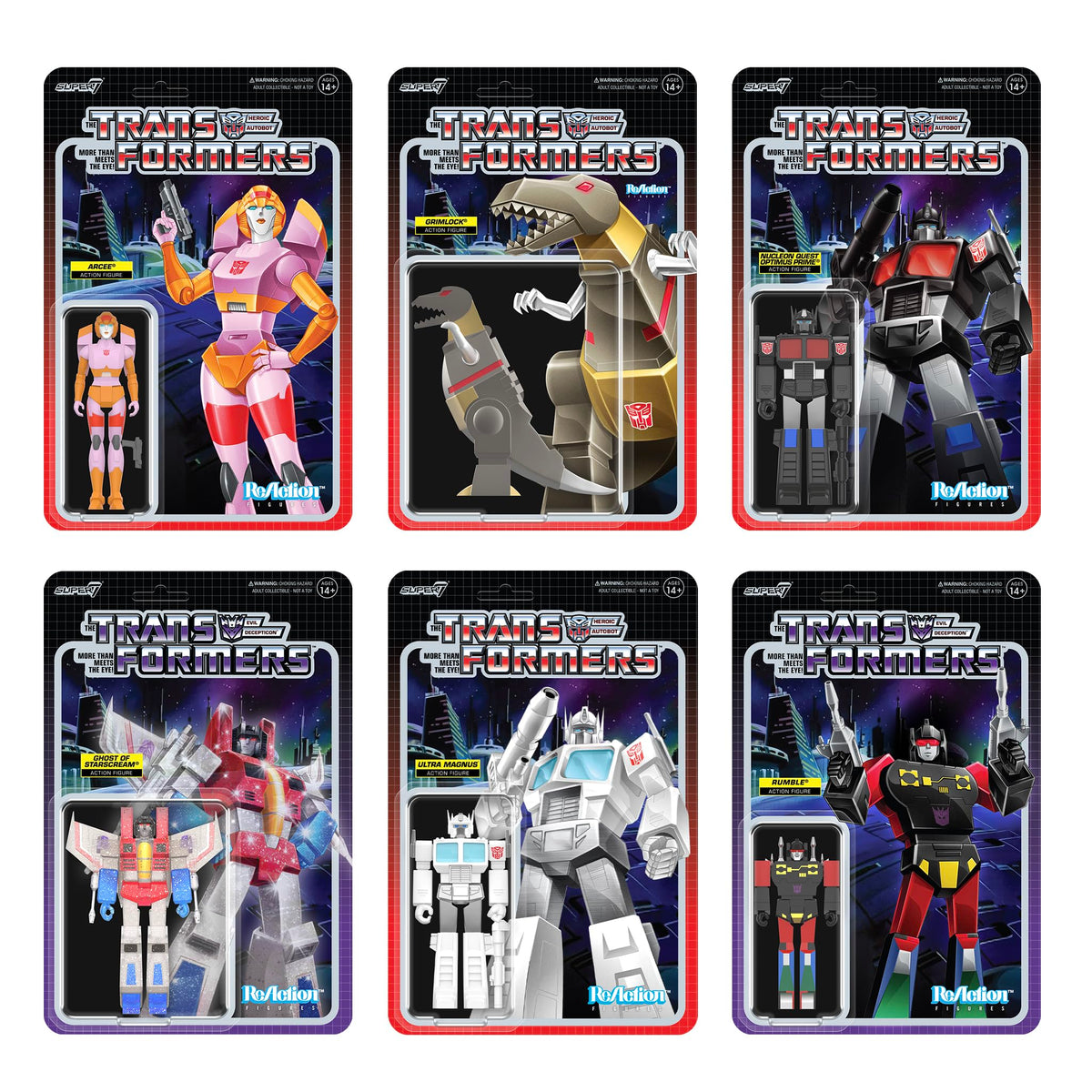 Super7 Transformers Ghost of Starscream (Translucent Glitter) - 3.75" Transformers Action Figure Classic Cartoon Collectibles and Retro Toys