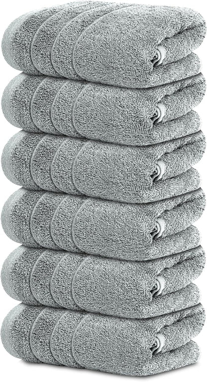 Tens Towels Pack of 6 Hand Towels, 100% Cotton, Lighter Weight, Quick to Dry
