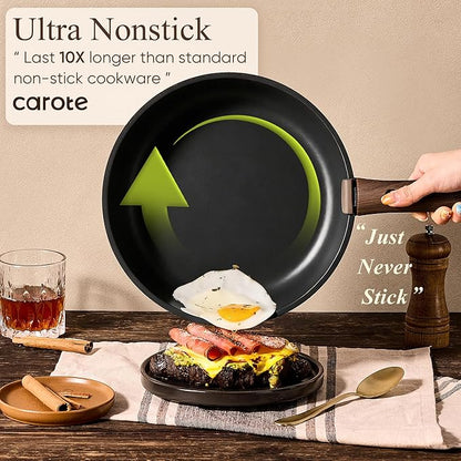 CAROTE 23pcs Pots and Pans Set Non Stick with Detachable Handle, Nonstick Cookware Sets, Kitchen Cooking Set - Camping Cookware, Oven/Dishwasher Safe, Induction Compatible