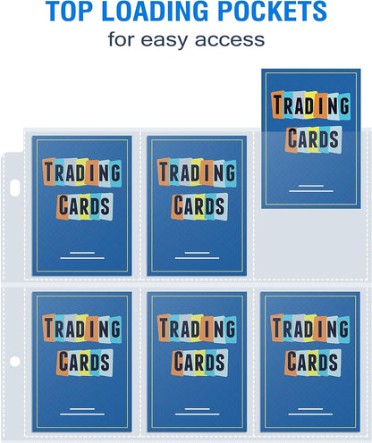 120 Pack 9 Pocket Page Protectors, Sooez Trading Card Sleeves for 3 Ring Binder, Baseball Cards Holder, Protective Pages Sheets for Binders Album, Fit for YuGiOh, MTG, Game, Business & Sports Cards