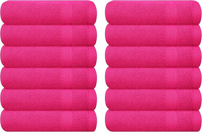 GLAMBURG Ultra Soft 12-Piece Washcloths Set 13x13-100% Ringspun Cotton