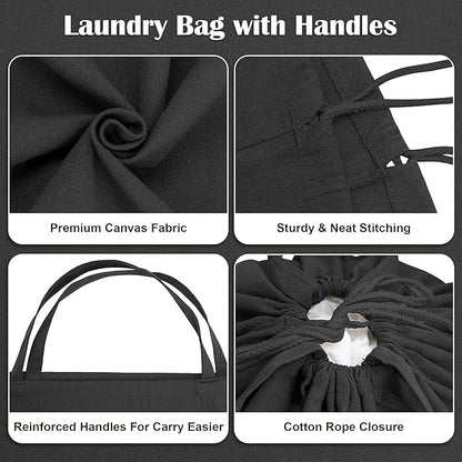 Canvas Laundry Bag 40"W x 35"H, Thick Canvas Laundry Bag