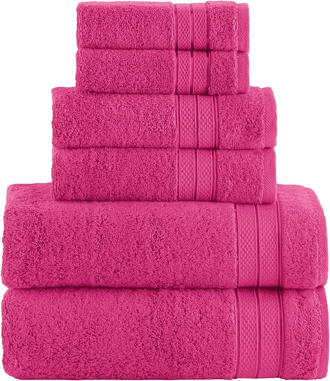 Elegant Comfort Luxury 6-Piece Towel Set, Premium Soft 100% Turkish Cotton