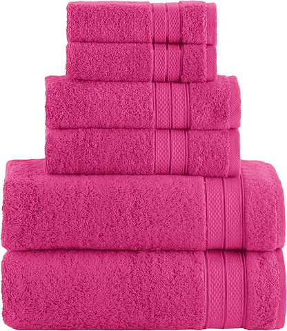 Elegant Comfort Luxury 6-Piece Towel Set, Premium Soft 100% Turkish Cotton