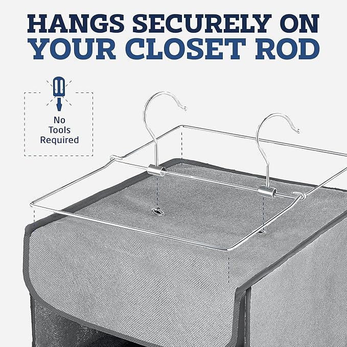 ZOBER Hanging Closet Organizer, 5-Shelf