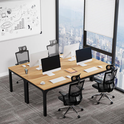 Tribesigns 6.5 FT Conference Room Table, 78.74" W x 27.56" D Large Office Conference Table, Modern Seminar Meeting Table Desk for Boardroom, Meeting Room (1, Natural)