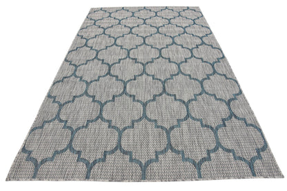 Unique Loom Outdoor Trellis Collection Area Rug (5' 3" x 8' Rectangle, Gray/ Ivory)