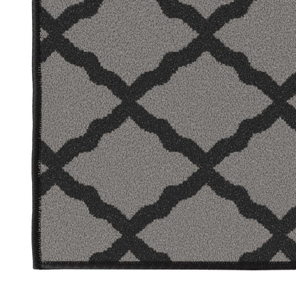 Ottomanson Hallway Runner Rug 20" x 59" Non Slip Trellis Area Rugs Easy to Clean Laundry Rug Runner Durable & Pet Friendly Floor Carpet Runners for Hallways Entryway Living Room Kitchen, Dark Gray